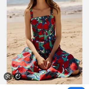 Marie Oliver Red and Green Floral Dress